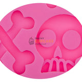 พิมพ์ซิลิโคน รูปหัวกะโหลก และกระดูกไขว้ 4 หลุม พิมพ์ซิลิโคน รูปหัวกะโหลก และกระดูกไขว้ 4 หลุม - อุปกรณ์เบเกอรี่