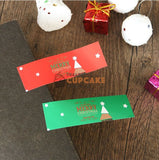 สติ๊กเกอร์ กระดาษสีแดง เขียว พิมพ์ MERRY CHRISTMAS ขนาด 8.5x2.6 ซม. 10 แผ่น 80 ดวง สติ๊กเกอร์ กระดาษสีแดง เขียว พิมพ์ MERRY CHRISTMAS ขนาด 8.5x2.6 ซม. 10 แผ่น 80 ดวง - อุปกรณ์เบเกอรี่