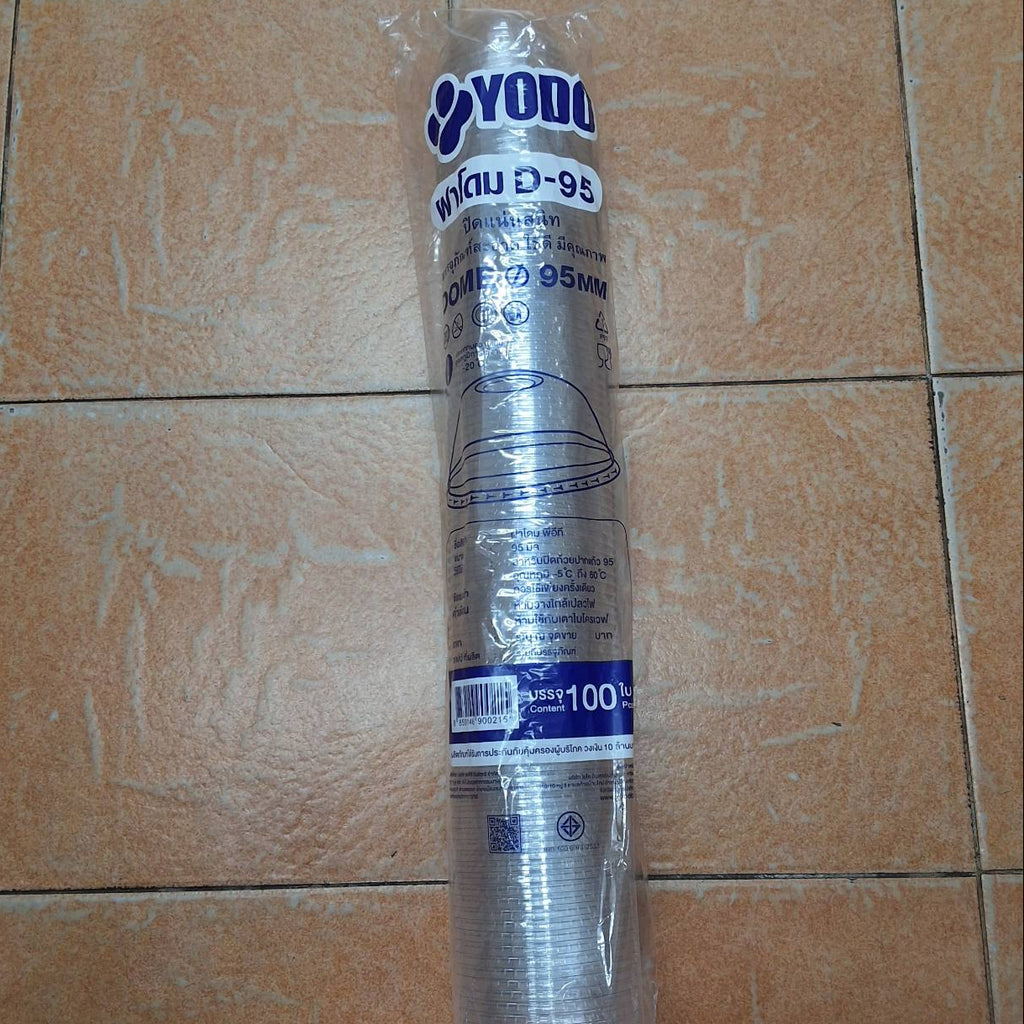 ฝาโดม PET ใส ปาก 95 มม.  YODO 100 ใบ/ห่อ