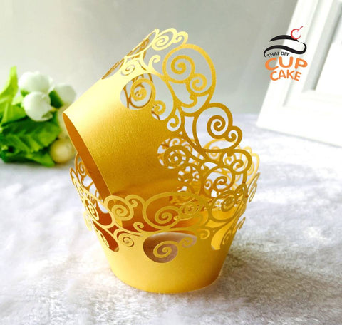 กระโปรงคัพเค้ก ถ้วยคัพเค้ก ลายลูกไม้ 20 ชิ้น/ชุด Cupcake Wrappers