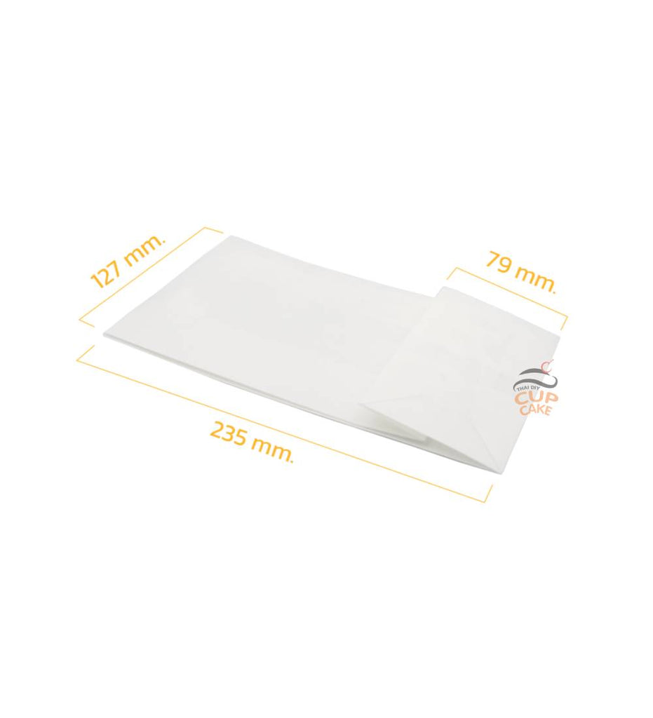 Utray ถุงกระดาษขาว SOS#17 ยาว 235 มม. กว้าง 127 มม. ขยาย 79 มม. 100 ชิ้น