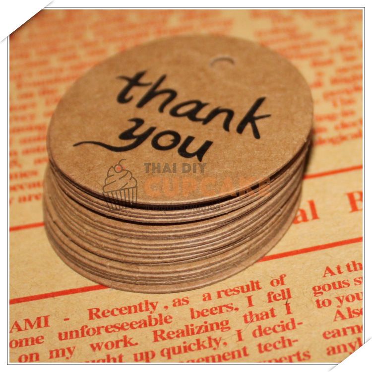 ป้ายแท็ก ป้ายของขวัญ กระดาษคราฟท์ thank you ขนาด 4 ซม. 20 ชิ้น พร้อมเชือก ป้ายแท็ก ป้ายของขวัญ กระดาษคราฟท์ thank you ขนาด 4 ซม. 20 ชิ้น พร้อมเชือก - อุปกรณ์เบเกอรี่