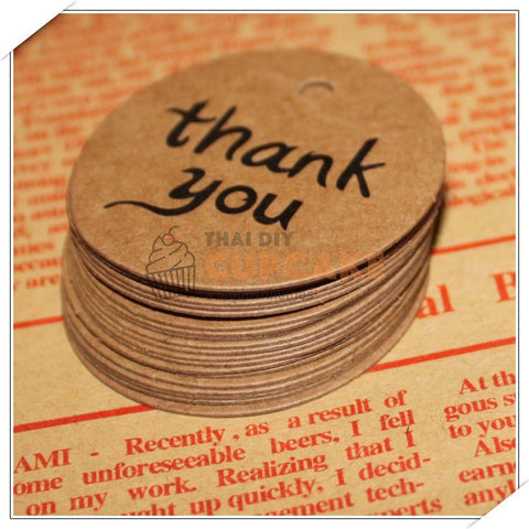 ป้ายแท็ก ป้ายของขวัญ กระดาษคราฟท์ thank you ขนาด 4 ซม. 20 ชิ้น พร้อมเชือก ป้ายแท็ก ป้ายของขวัญ กระดาษคราฟท์ thank you ขนาด 4 ซม. 20 ชิ้น พร้อมเชือก - อุปกรณ์เบเกอรี่