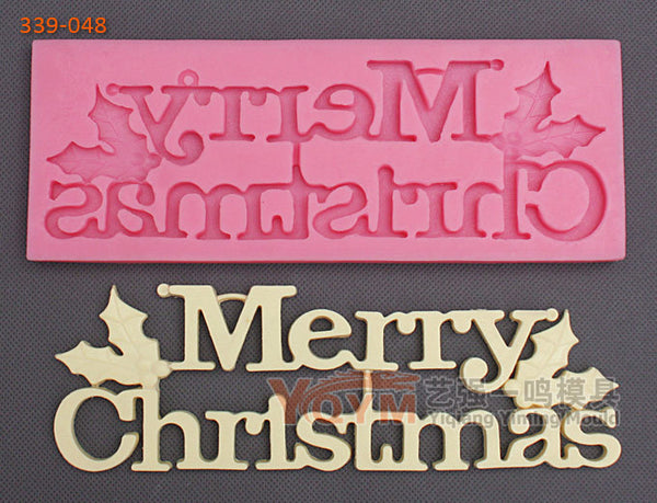 แม่พิมพ์ ซิลิโคน DIY ตัวอักษร คำพูด Merry Christmas ขนาดใหญ่ แม่พิมพ์ ซิลิโคน DIY ตัวอักษร คำพูด Merry Christmas ขนาดใหญ่ - อุปกรณ์เบเกอรี่