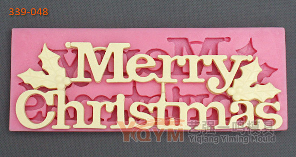 แม่พิมพ์ ซิลิโคน DIY ตัวอักษร คำพูด Merry Christmas ขนาดใหญ่ แม่พิมพ์ ซิลิโคน DIY ตัวอักษร คำพูด Merry Christmas ขนาดใหญ่ - อุปกรณ์เบเกอรี่