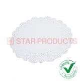กระดาษดอลลี่ สีขาว ลายลูกไม้ รองเค้ก Doilies Paper 0035 ขนาด 3.5 นิ้ว 50 ชิ้น