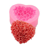 พิมพ์ซิลิโคน รูปหัวใจดอกกุหลาบ ช่อดอกไม้ 3 มิติ ทำช็อคโกแลต วุ้น สบู่ พิมพ์ซิลิโคน รูปหัวใจดอกกุหลาบ ช่อดอกไม้ 3 มิติ ทำช็อคโกแลต วุ้น สบู่ - อุปกรณ์เบเกอรี่