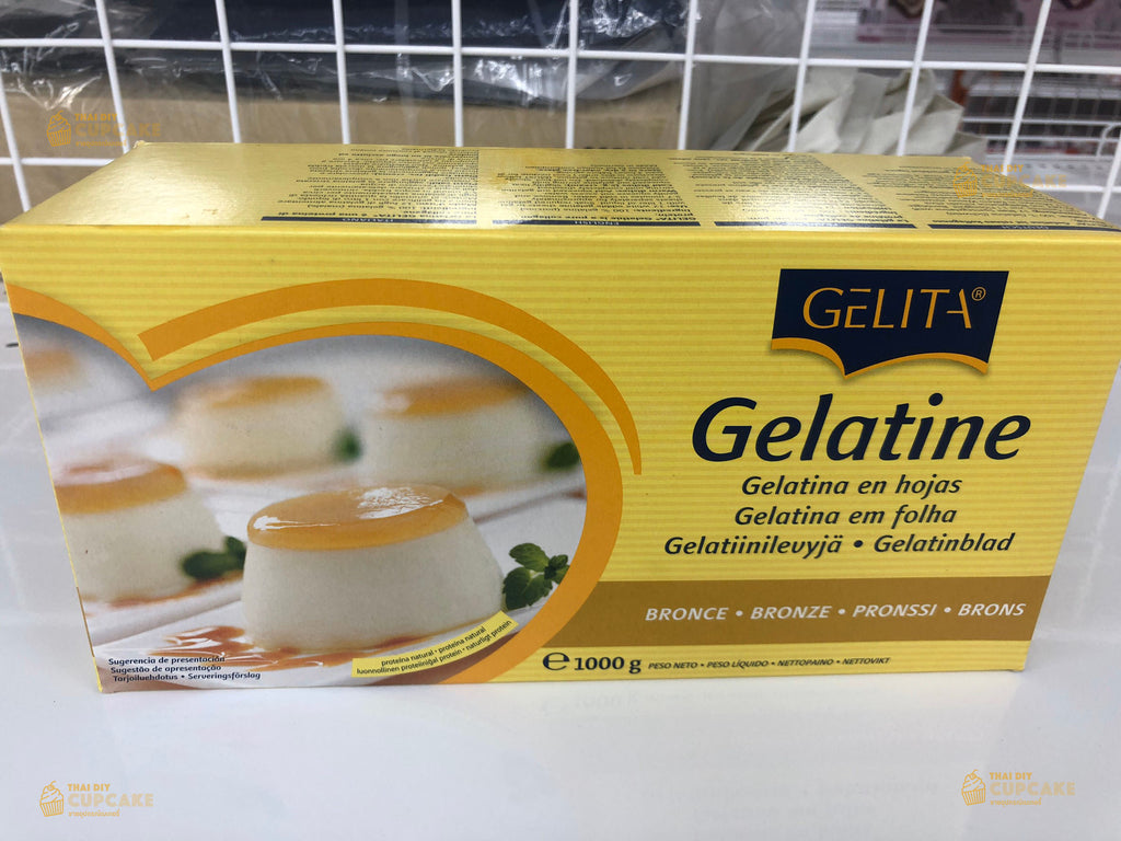 แผ่นเจลาติน ตราเยลลิต้า Gelatin ขนาด 1 กก. 300 แผ่น ทำเยลลี่ พานาคอตต้า แผ่นเจลาติน ตราเยลลิต้า Gelatin ขนาด 1 กก. 300 แผ่น ทำเยลลี่ พานาคอตต้า - อุปกรณ์เบเกอรี่