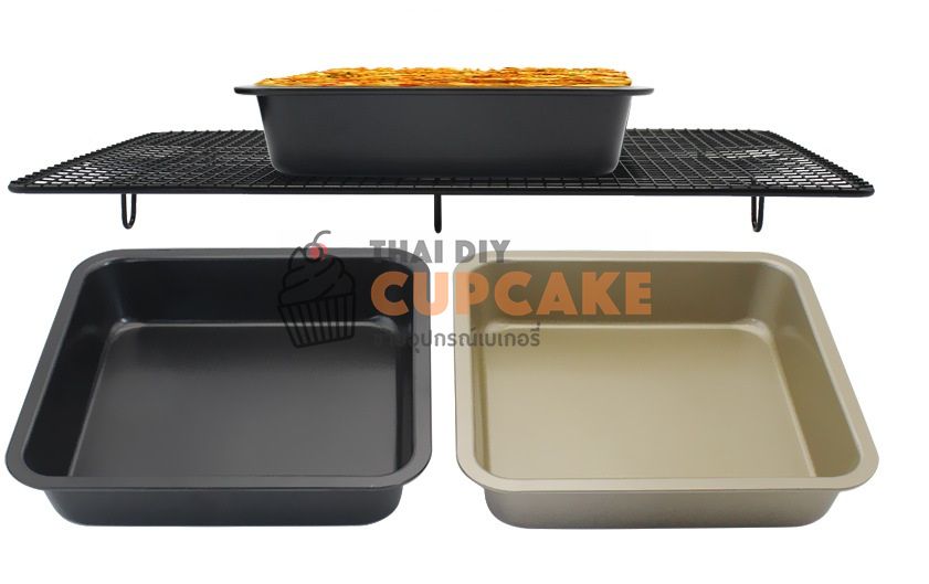 ถาดอบเค้ก ขนม อาหาร ทรงสี่เหลี่ยม สีดำ ขนาด 8x8 นิ้ว ถาดอบเค้ก ขนม อาหาร ทรงสี่เหลี่ยม สีดำ ขนาด 8x8 นิ้ว - อุปกรณ์เบเกอรี่