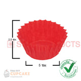 ถ้วยกระทงกระดาษ จีบ ถ้วยคักเค้ก สีแดง P1345 (3416) ขนาด 50x25 มม. 1000 ชิ้น