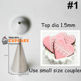 หัวบีบครีมเบอร์  1  รูปแบบกลม Round หัวบีบครีมเบอร์  1  รูปแบบกลม Round - อุปกรณ์เบเกอรี่