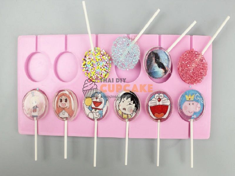 พิมพ์ซิลิโคน อมยิ้ม รูปวงกลม Lollipop โลลิป๊อป สำหรับทำช็อคโกแลต อมยิ้ม พิมพ์ซิลิโคน อมยิ้ม รูปวงกลม Lollipop โลลิป๊อป สำหรับทำช็อคโกแลต อมยิ้ม - อุปกรณ์เบเกอรี่