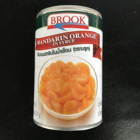 ส้มแมนดารินในน้ำเชื่อม ตราบรูค Brook Mandarin Orange 425 กรัม สำหรับตกแต่งเค้กส้ม ส้มแมนดารินในน้ำเชื่อม ตราบรูค Brook Mandarin Orange 425 กรัม สำหรับตกแต่งเค้กส้ม - อุปกรณ์เบเกอรี่