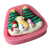 แม่พิมพ์ ซิลิโคน ครอบครัวสโนว์แมน ยืนหน้าต้นสน วันคริสต์มาส Christmas แม่พิมพ์ ซิลิโคน ครอบครัวสโนว์แมน ยืนหน้าต้นสน วันคริสต์มาส Christmas - อุปกรณ์เบเกอรี่