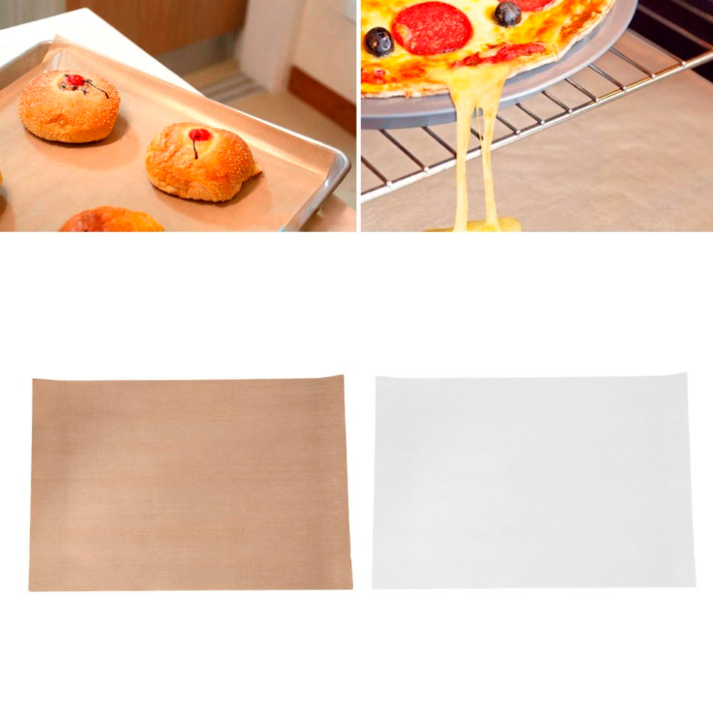 แผ่นรองอบเทฟลอน สีน้ำตาล Teflon ขนาดกลาง 30x40 ซม. 1 แผ่น แผ่นรองอบเทฟลอน สีน้ำตาล Teflon ขนาดกลาง 30x40 ซม. 1 แผ่น - อุปกรณ์เบเกอรี่