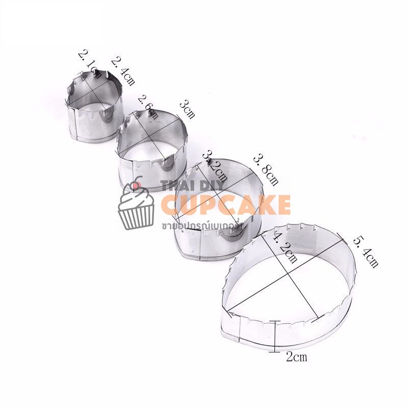 แม่พิมพ์ใบดอกกุหลาบ ทำเค้ก ฟองดอง คัพเค้ก สแตนเลส ชุด 4 ชิ้น แม่พิมพ์ใบดอกกุหลาบ ทำเค้ก ฟองดอง คัพเค้ก สแตนเลส ชุด 4 ชิ้น - อุปกรณ์เบเกอรี่