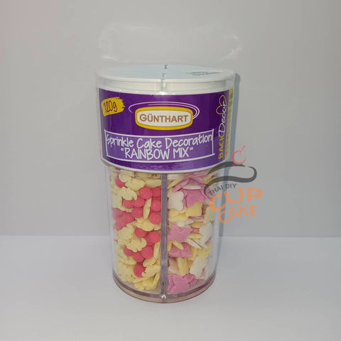 น้ำตาลตกแต่งขนม 4 แบบ ผีเสื้อ หัวใจ โลมา Günthart กุนธัต Glitter Decoration 140 กรัม