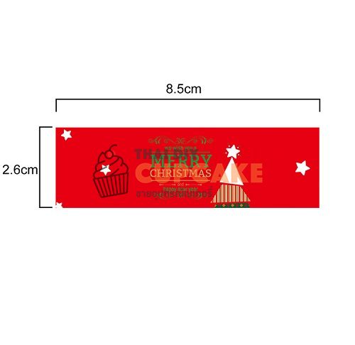 สติ๊กเกอร์ กระดาษสีแดง เขียว พิมพ์ MERRY CHRISTMAS ขนาด 8.5x2.6 ซม. 10 แผ่น 80 ดวง สติ๊กเกอร์ กระดาษสีแดง เขียว พิมพ์ MERRY CHRISTMAS ขนาด 8.5x2.6 ซม. 10 แผ่น 80 ดวง - อุปกรณ์เบเกอรี่