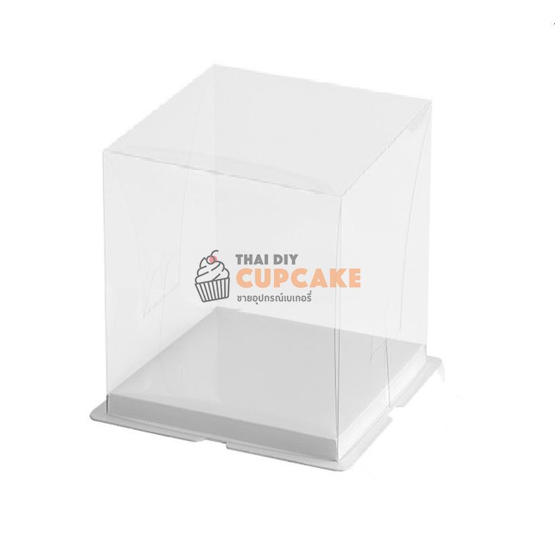 กล่องโชว์เค้ก สำหรับเค้ก 4 ปอนด์ ฝาใสสูง ฐานขาว PVC 1 กล่อง ฐาน 36x36 ซม. สูง 25 ซม. กล่องโชว์เค้ก สำหรับเค้ก 4 ปอนด์ ฝาใสสูง ฐานขาว PVC 1 กล่อง ฐาน 36x36 ซม. สูง 25 ซม. - อุปกรณ์เบเกอรี่