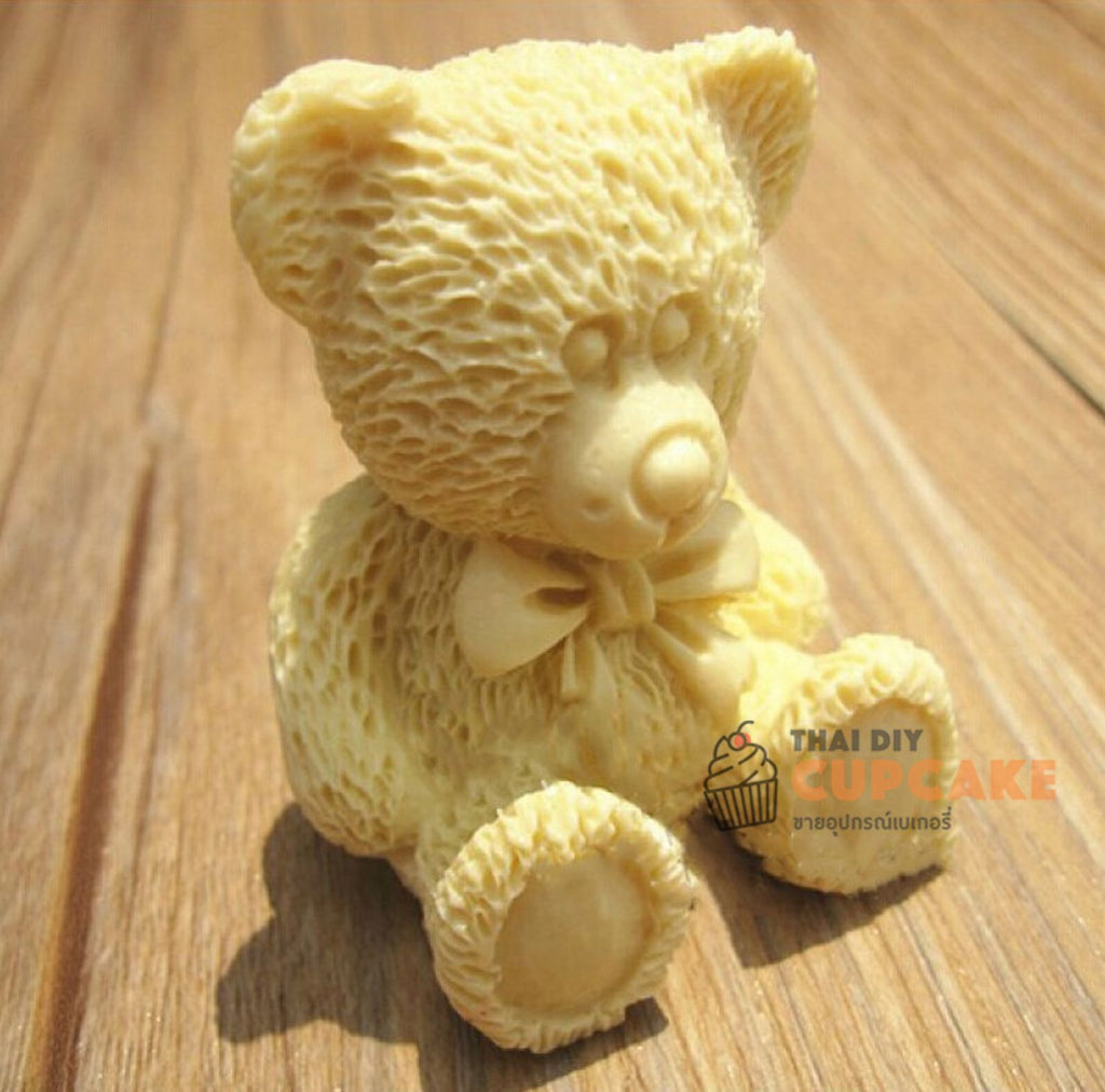 พิมพ์ซิลิโคน รูปหมีนั่ง Teddy Bear เต็มตัว 3 มิติ ทำฟองดอง เรซิ่น