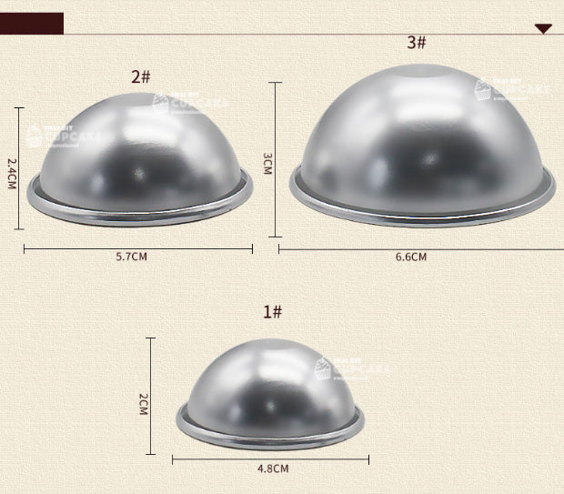พิมพ์เค้กอลูมิเนียม ทรงกลมครึ่งลูก ทำเค้กส้ม เค้กลูกบอล ขนาด 5.7 ซม. 2 ชิ้น (1 คู่) พิมพ์เค้กอลูมิเนียม ทรงกลมครึ่งลูก ทำเค้กส้ม เค้กลูกบอล ขนาด 5.7 ซม. 2 ชิ้น (1 คู่) - อุปกรณ์เบเกอรี่
