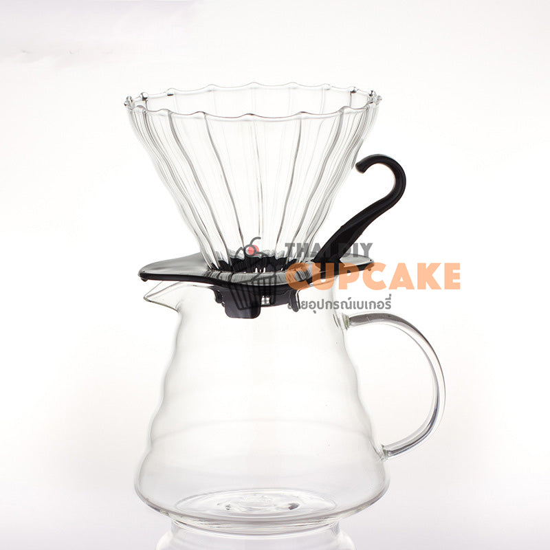 ที่กรองกาแฟ ดริปเปอร์ Dripper กรวยดริป แบบถ้วยแก้วใส ขนาด 12.5 x 8 ซม. ที่กรองกาแฟ ดริปเปอร์ Dripper กรวยดริป แบบถ้วยแก้วใส ขนาด 12.5 x 8 ซม. - อุปกรณ์เบเกอรี่