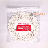กระดาษดอลลี่ สีขาว ลายลูกไม้ รองเค้ก Doilies Paper 0055 ขนาด 5.5 นิ้ว 50 ชิ้น