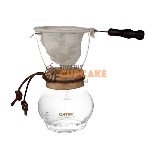 เหยือกแก้วดริป ชุดดริปกาแฟ Gater ขนาด 480 มล. กาแฟดริป แบบคอขวด Chemex Style เหยือกแก้วดริป ชุดดริปกาแฟ Gater ขนาด 480 มล. กาแฟดริป แบบคอขวด Chemex Style - อุปกรณ์เบเกอรี่