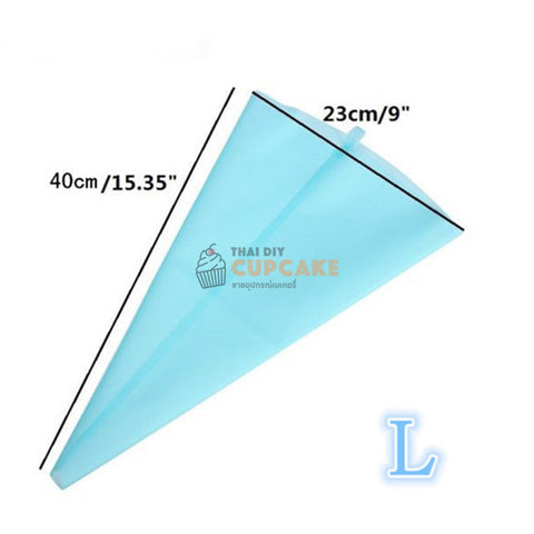 ถุงบีบครีม ซิลิโคน ใช้ซ้ำได้ ตกแต่งเค้ก ขนาดใหญ่ L 16 นิ้ว 40 ซม. 1 ชิ้น ถุงบีบครีม ซิลิโคน ใช้ซ้ำได้ ตกแต่งเค้ก ขนาดใหญ่ L 16 นิ้ว 40 ซม. 1 ชิ้น - อุปกรณ์เบเกอรี่